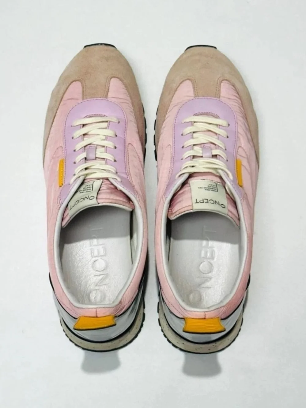 Oncept Tokyo Minimal Sneaker Lilac Pink Suede Nylon Retro Womens 10 Ultra Light